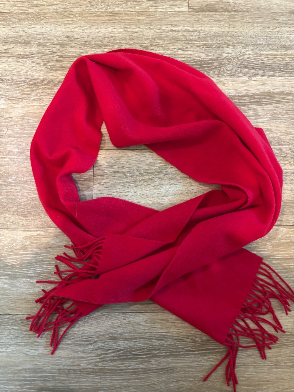 100% Cashmere Scarf Red Luxury Soft Warm Winter Wrap Fringed Shawl Unisex